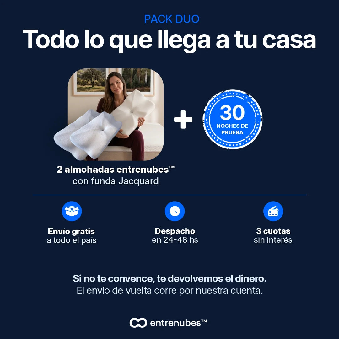 Qué recibís – pack 2: dos almohadas entrenubes