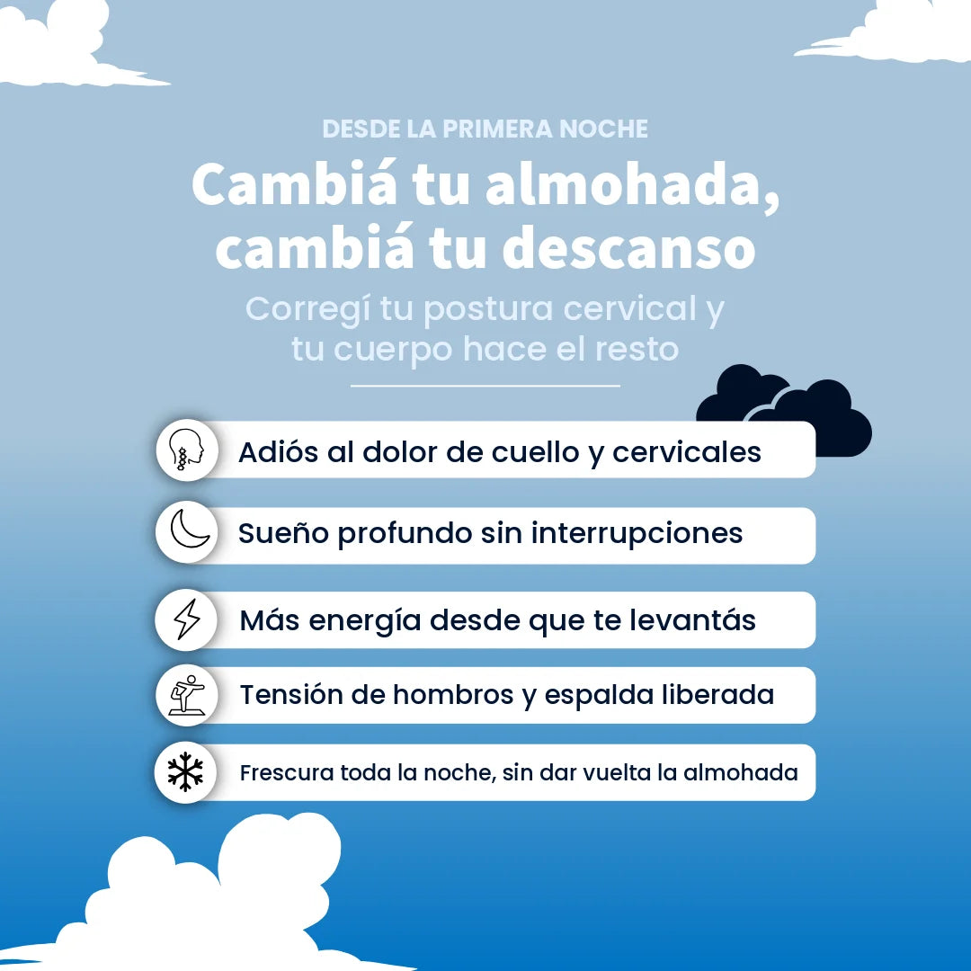 entrenubes™ | Almohada Ergonómica Cervical